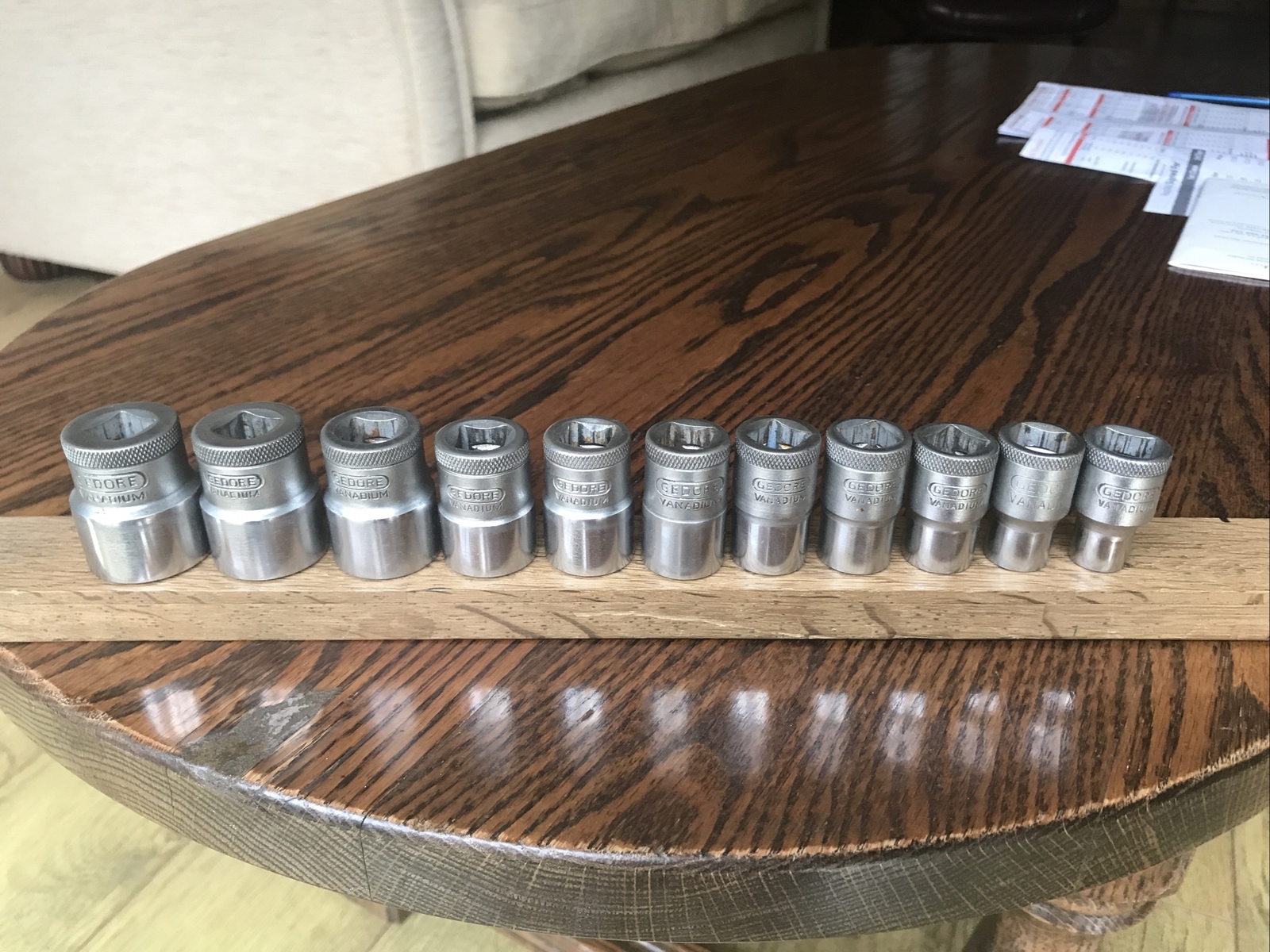 11 Gedore Sockets 1″ To 7/16″ AF With 1/2″ Drive. No 4.