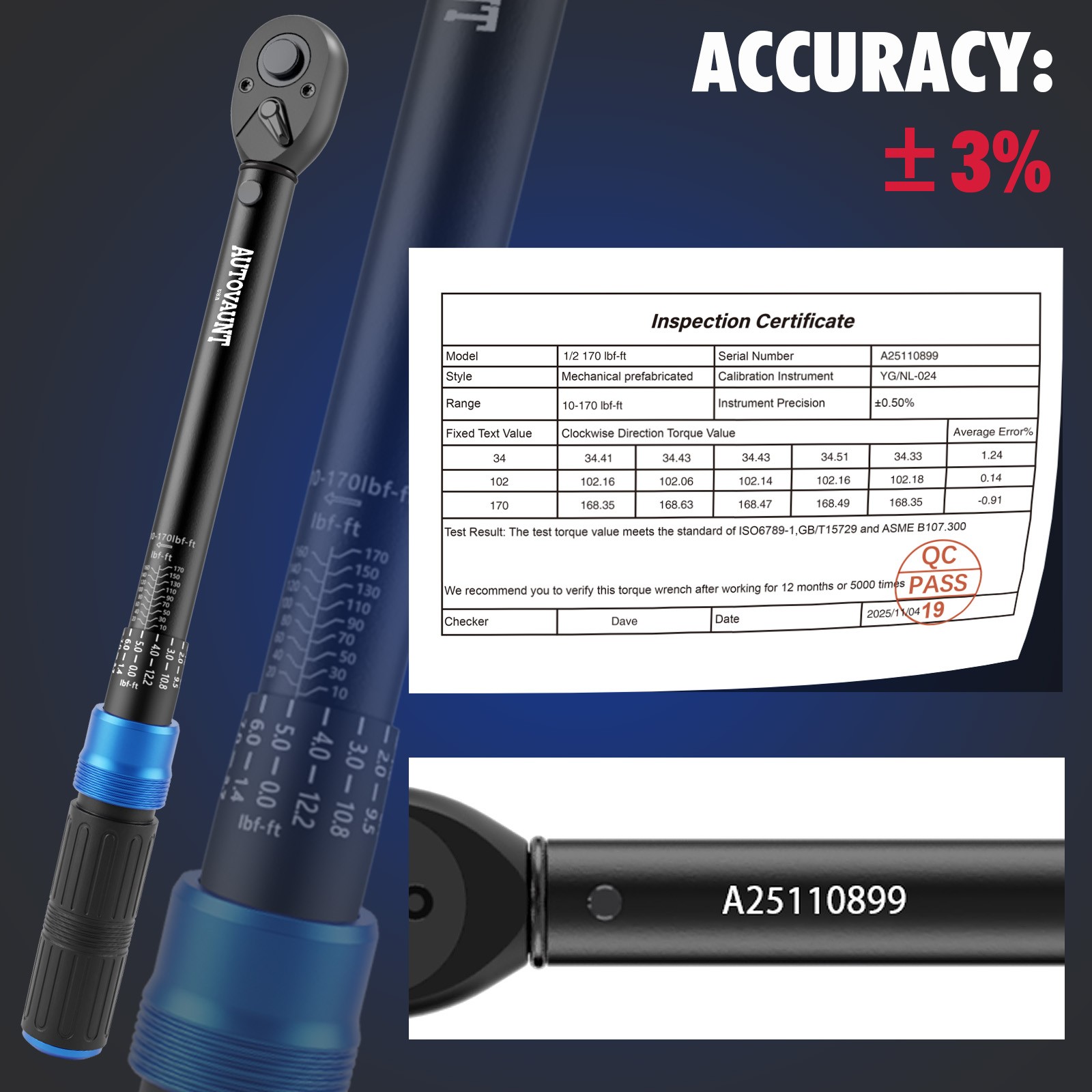 1/2″ Torque Wrench Snap Socket Professional Drive Click Ratcheting Father’s Day