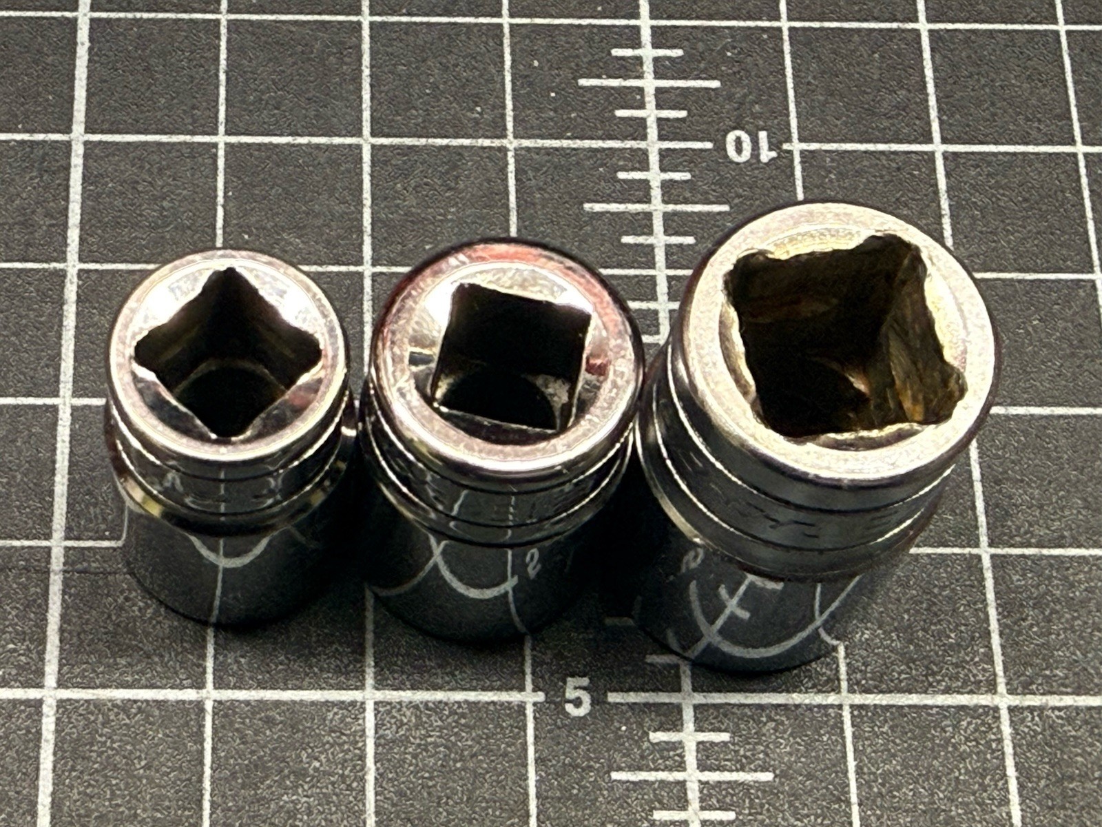 Lot of 3 Snap On Trox Sockets 3/8 & 1/2″ Drive E16, E18, E20, Made in USA