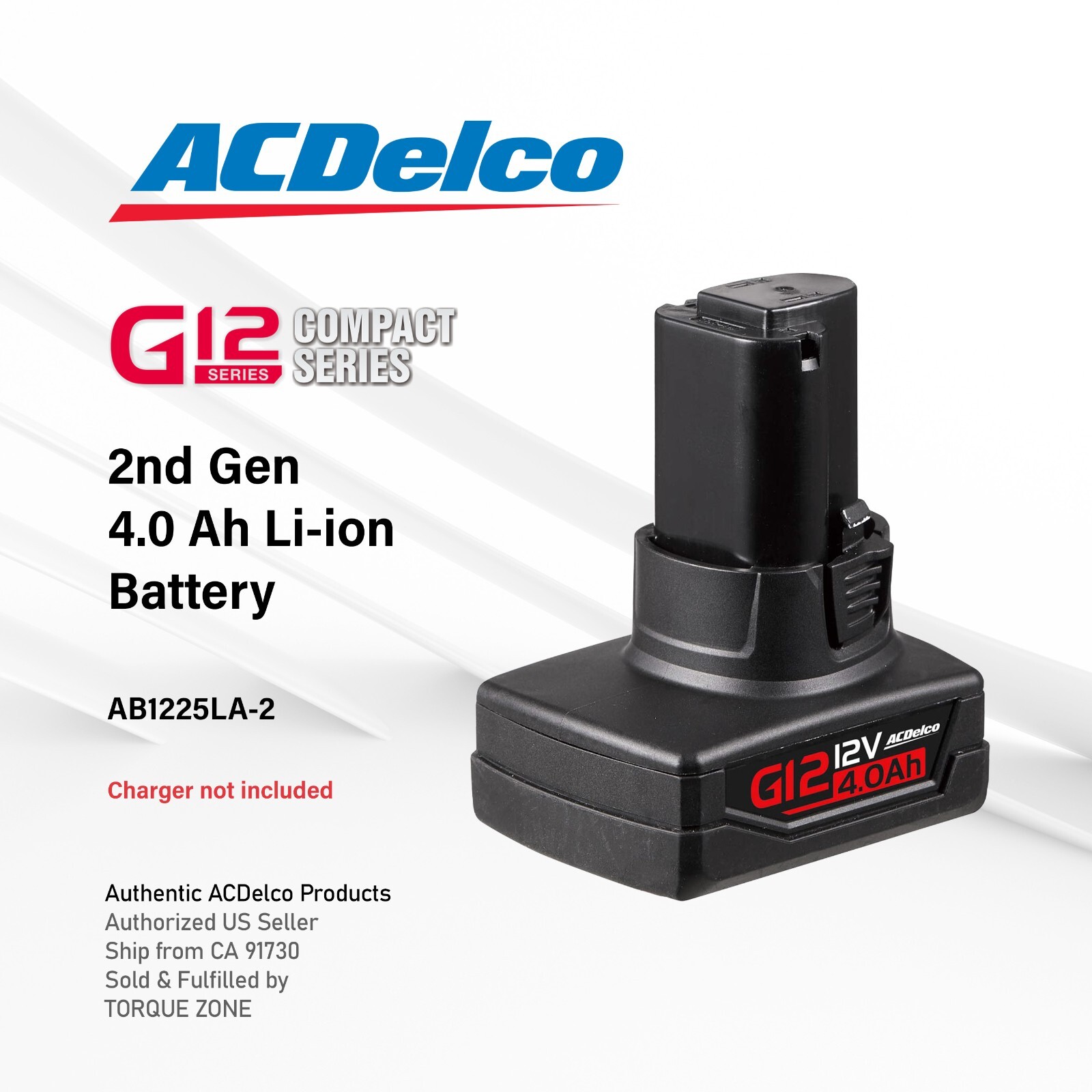 ACDelco AB1225LA-2 G12 Series 12V Li-ion Battery Pack – 2nd Generation 4.0 Ah