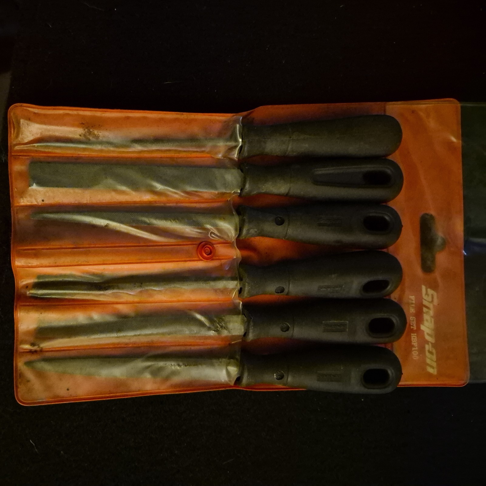Snap-On Tools 6 piece key file set HBF100 – Black hard handle with storage pouch