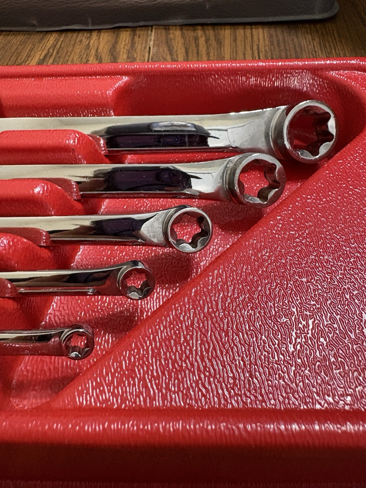 Snap-on 5 Pc TORX Long 10° Offset Box Wrench Set (E5-E20) New