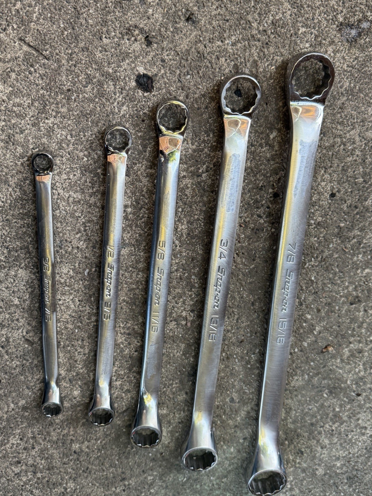 snap on XB2830A wrench set Of 5pc From 3/8”to 15/16”