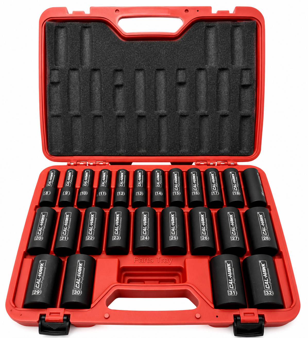 25pc 1/2″ DR. Deep Impact Socket Set (METRIC) Drive Impact Wrench Sockets 8-32mm