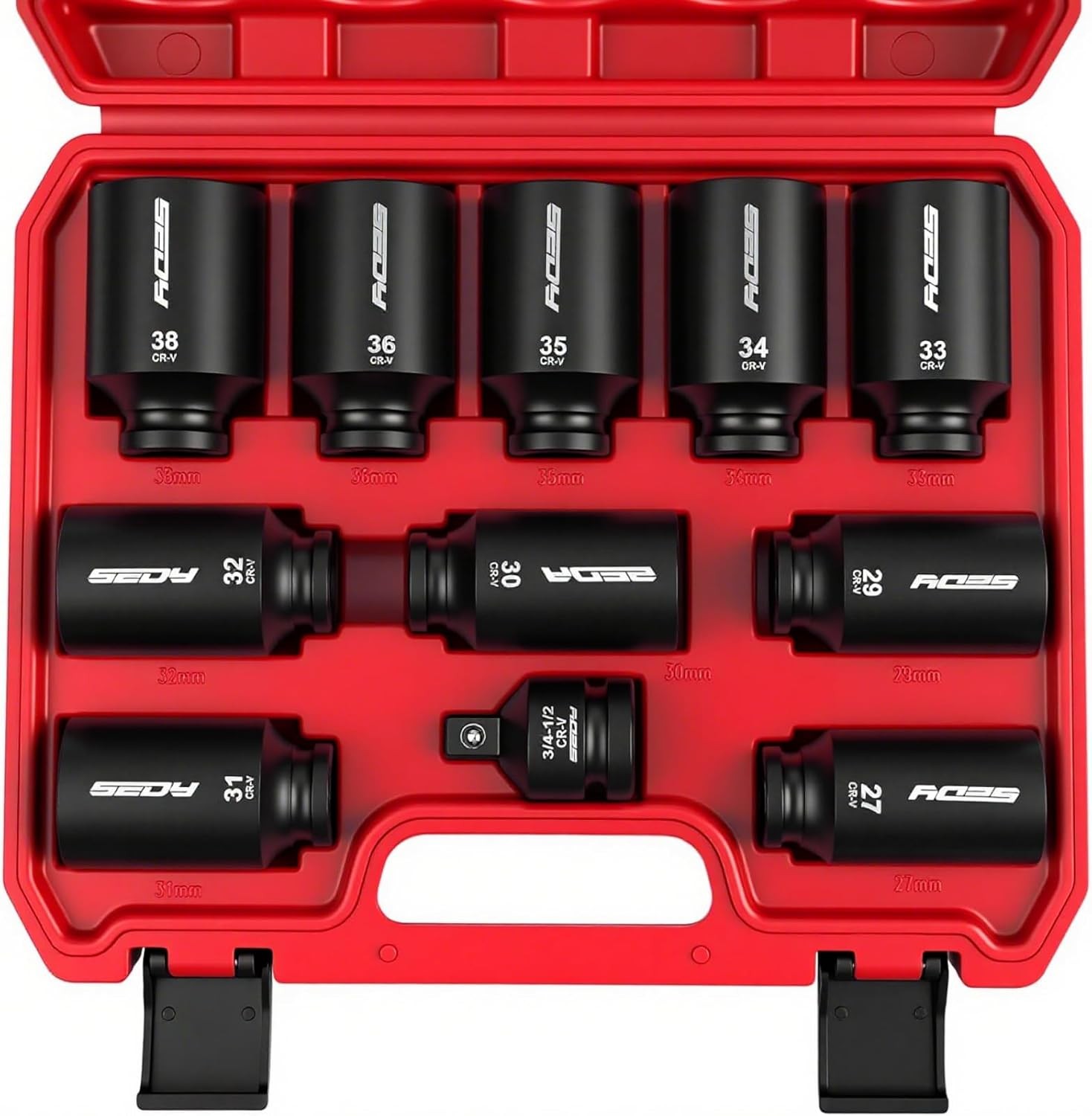 1/2 Drive Deep Impact Socket Set: 11-Piece Metric Size Wheel Axle Nut Wrench …