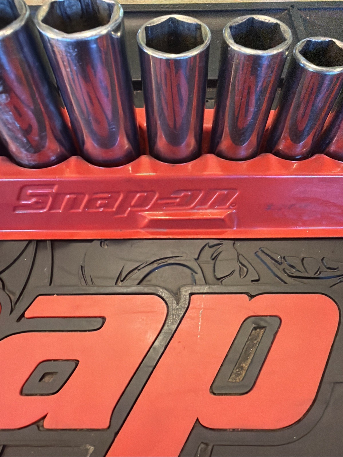 Snap On 11pc 3/8 Drive Socket Set Deep Well 6 Point SAE W/ Magnetic Tray