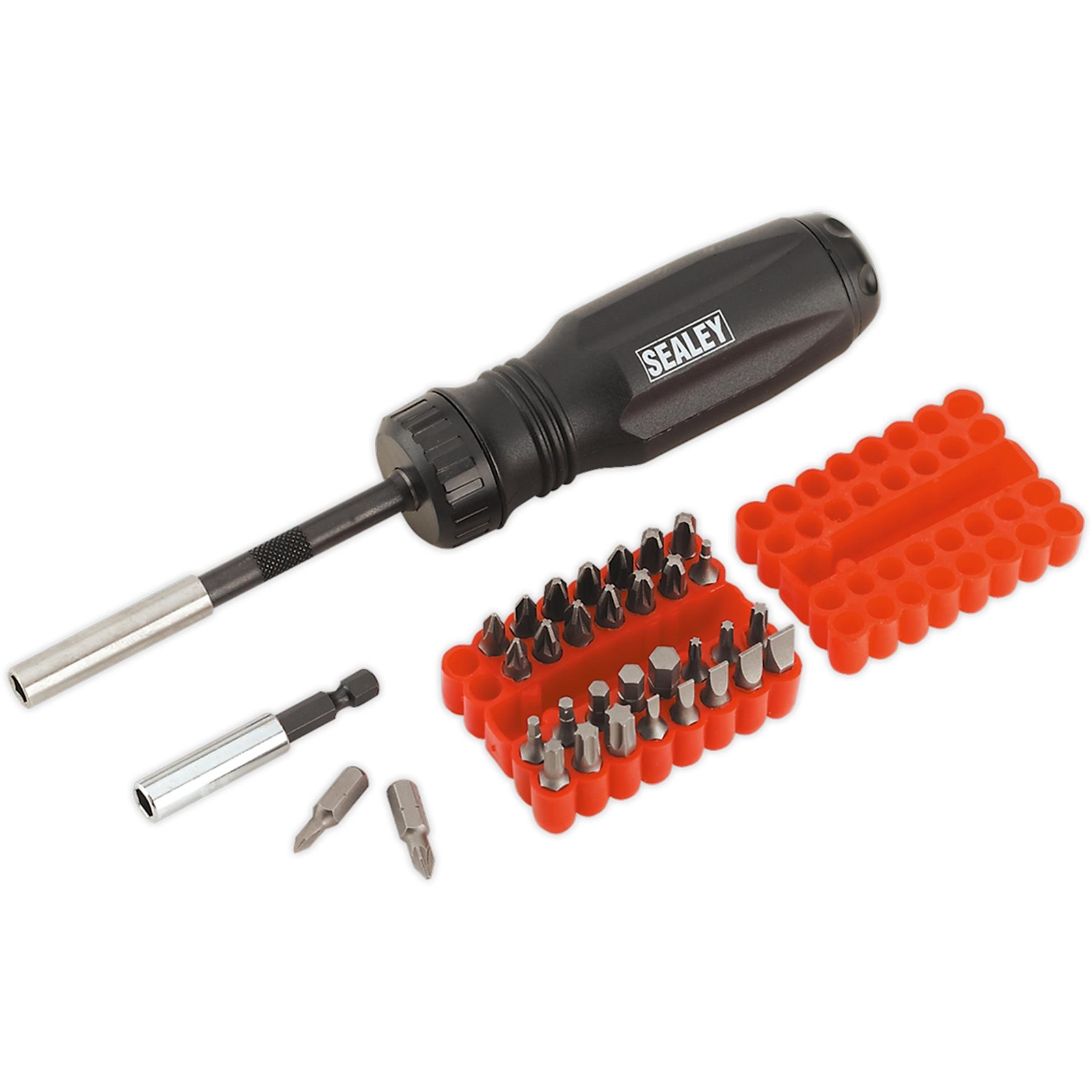 Sealey Gearless Screwdriver with Bit Set Screwdriver Bit/34 Pieces