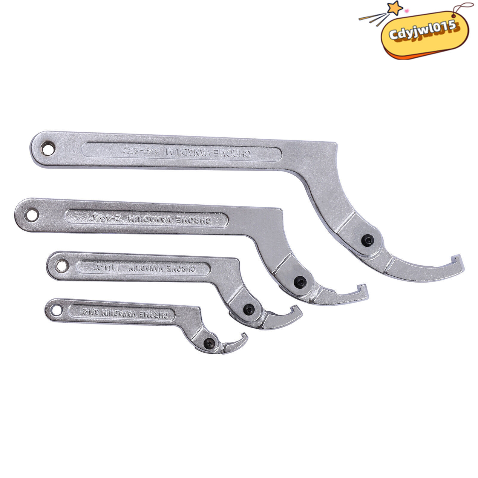 4pcs Adjustable Hook & C Pin Spanner Wrench Set Tighten Removing Nut Wrench New