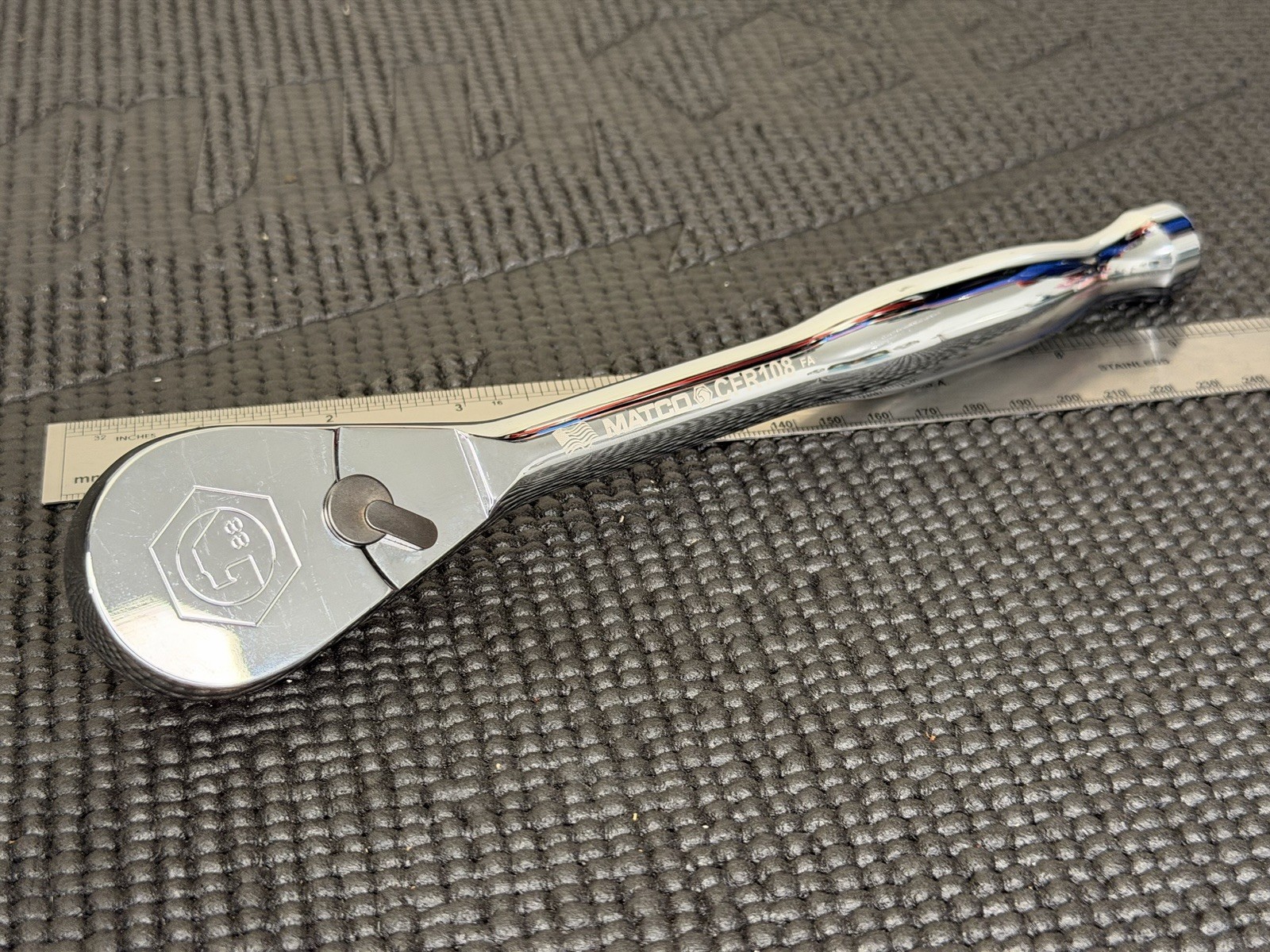MINT Matco 1/2” Drive Ratchet 88 Tooth 10” Long Chrome Handle USA🇺🇸 – CFR108