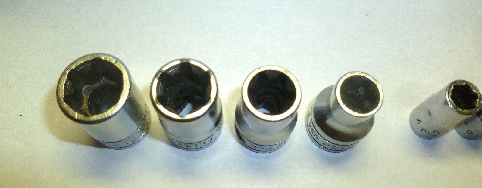 8pc Snap On Tools Torq Sockets 3/8 + 1/4 FLE1630 – TLE50