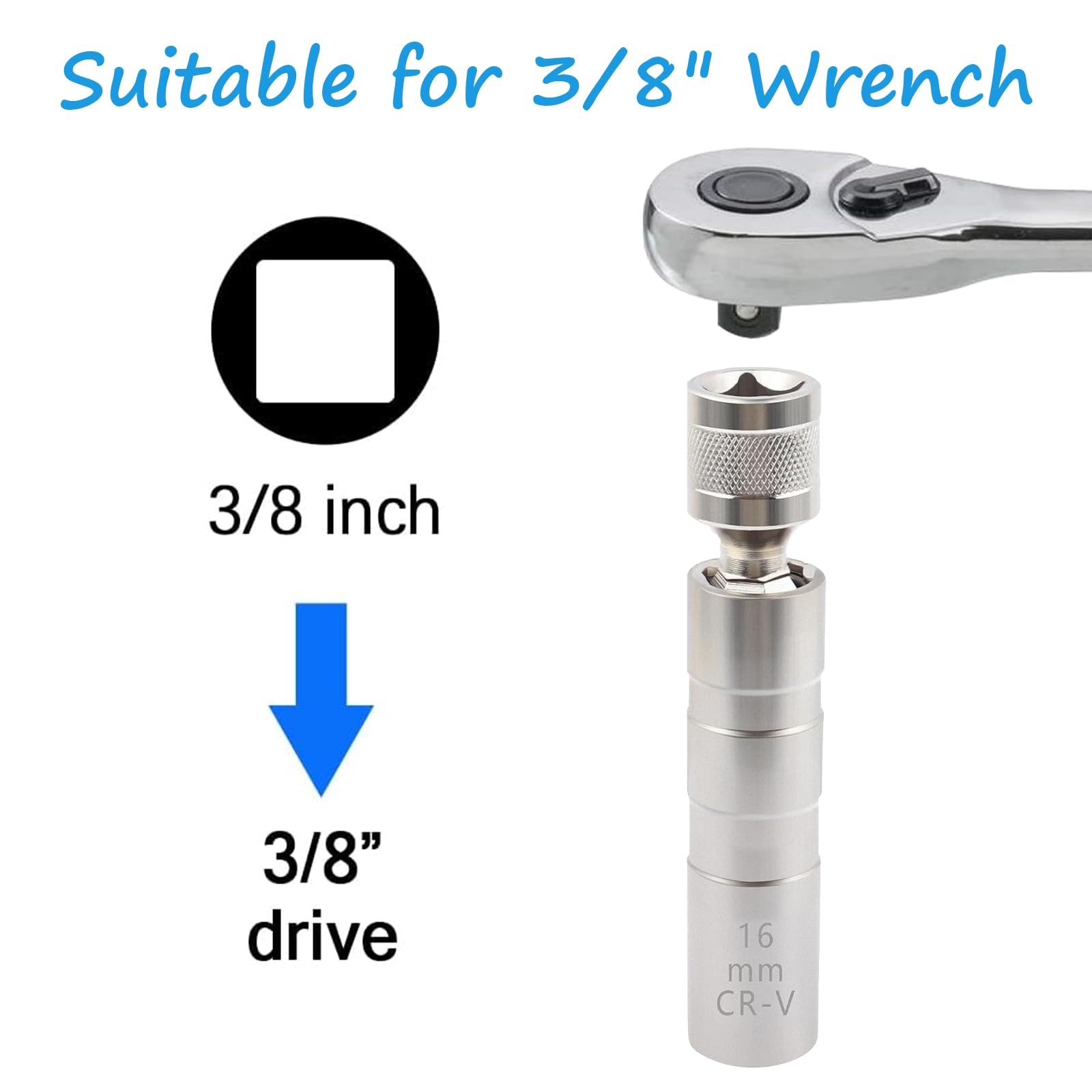14mm&16mm(5/8″) Spark Plug Socket Set,Thin Walled Magnetic Spark Plug Socket,Car