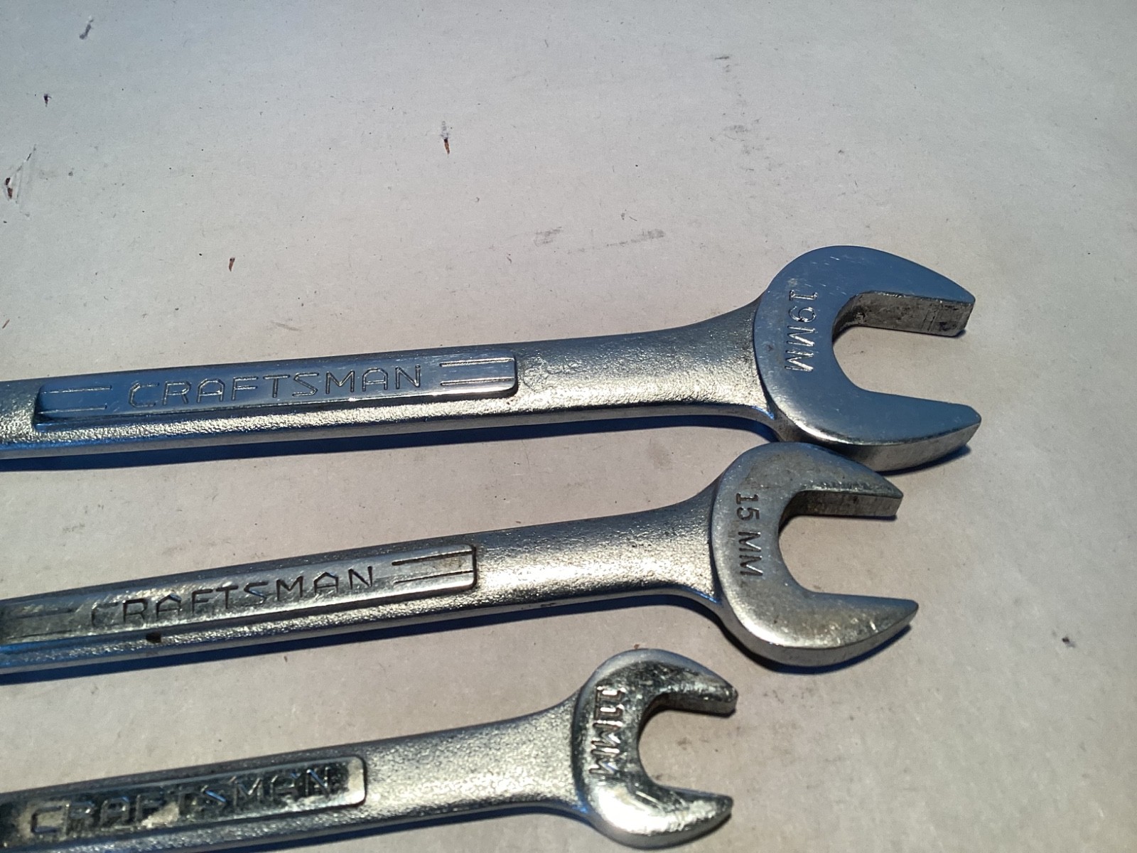 5 Vintage Craftsman V metric open end wrenches 19/17mm 15/13mm 11/10mm 9/7m 8/6m