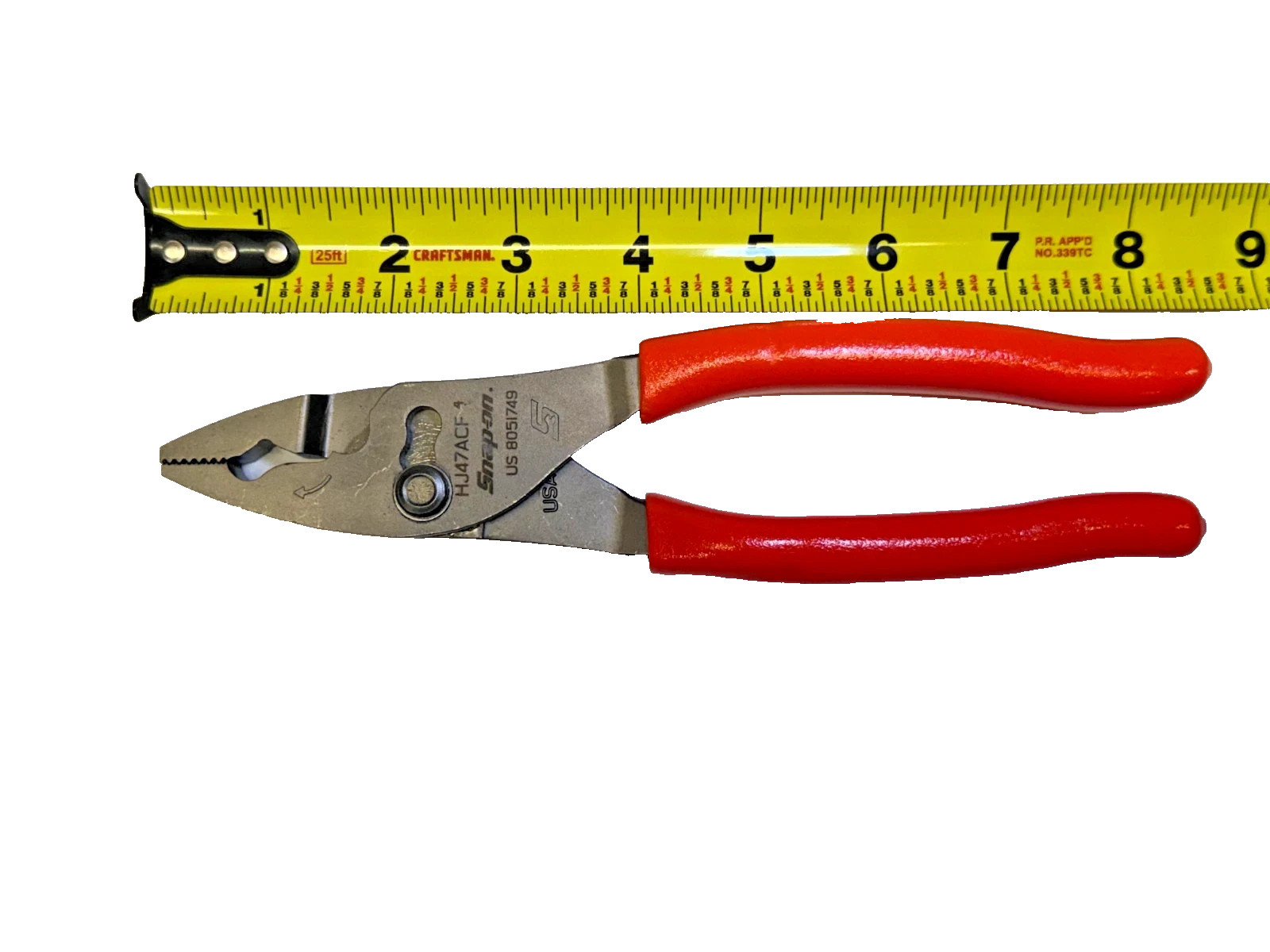 Snap-on Tools ORANGE 8″ Talon Soft Grip FlankJaw Slip-Joint Pliers HJ47ACFO NEW