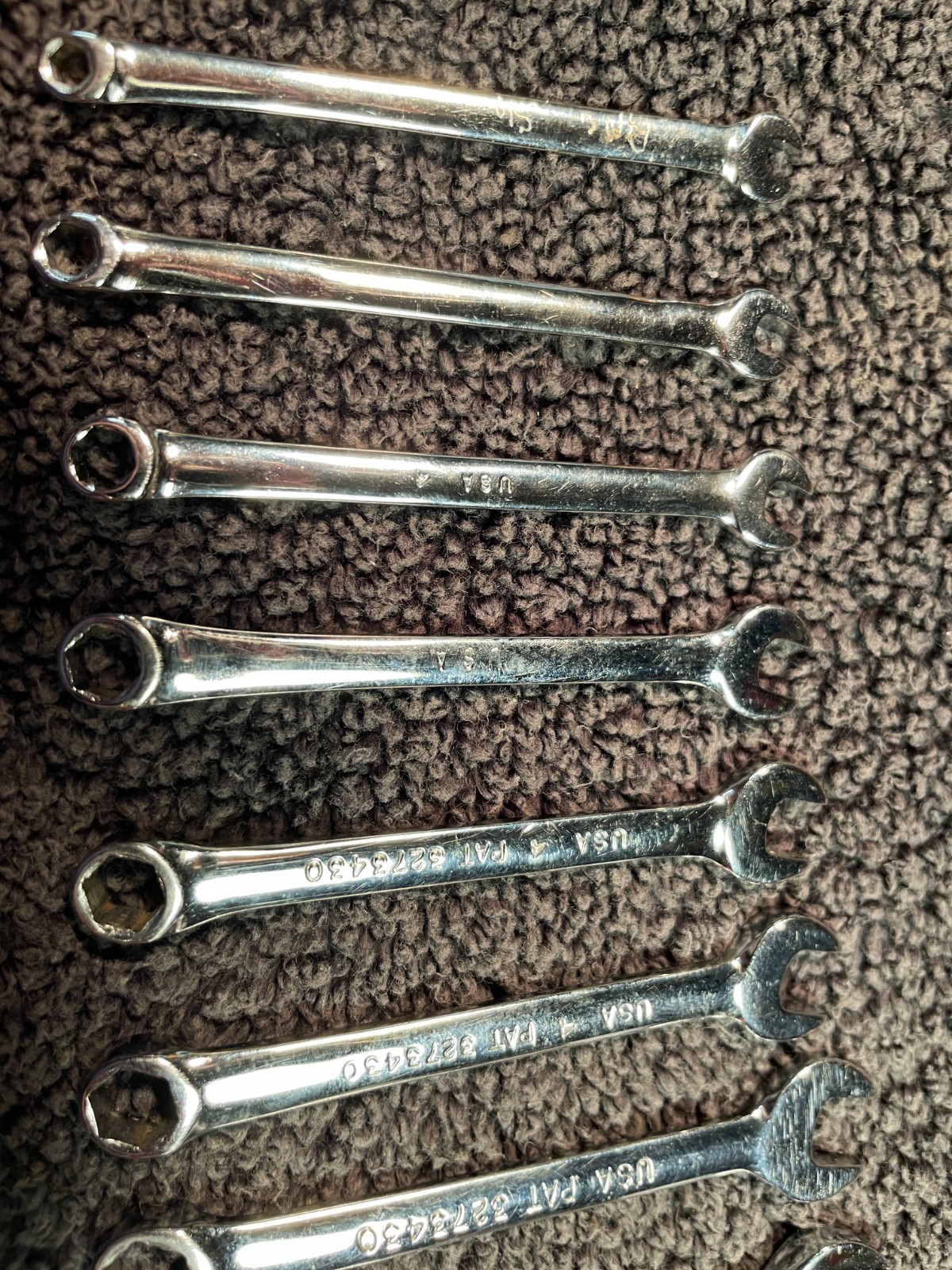 Vintage Snap-On C90 Ignition Wrench Set. 9 Pieces underlined logo