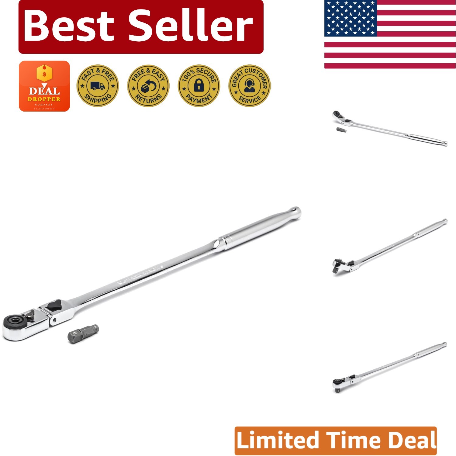 Innovative 72 Tooth Slim Head Ratchet – Quick Release & Non-Sparking Design