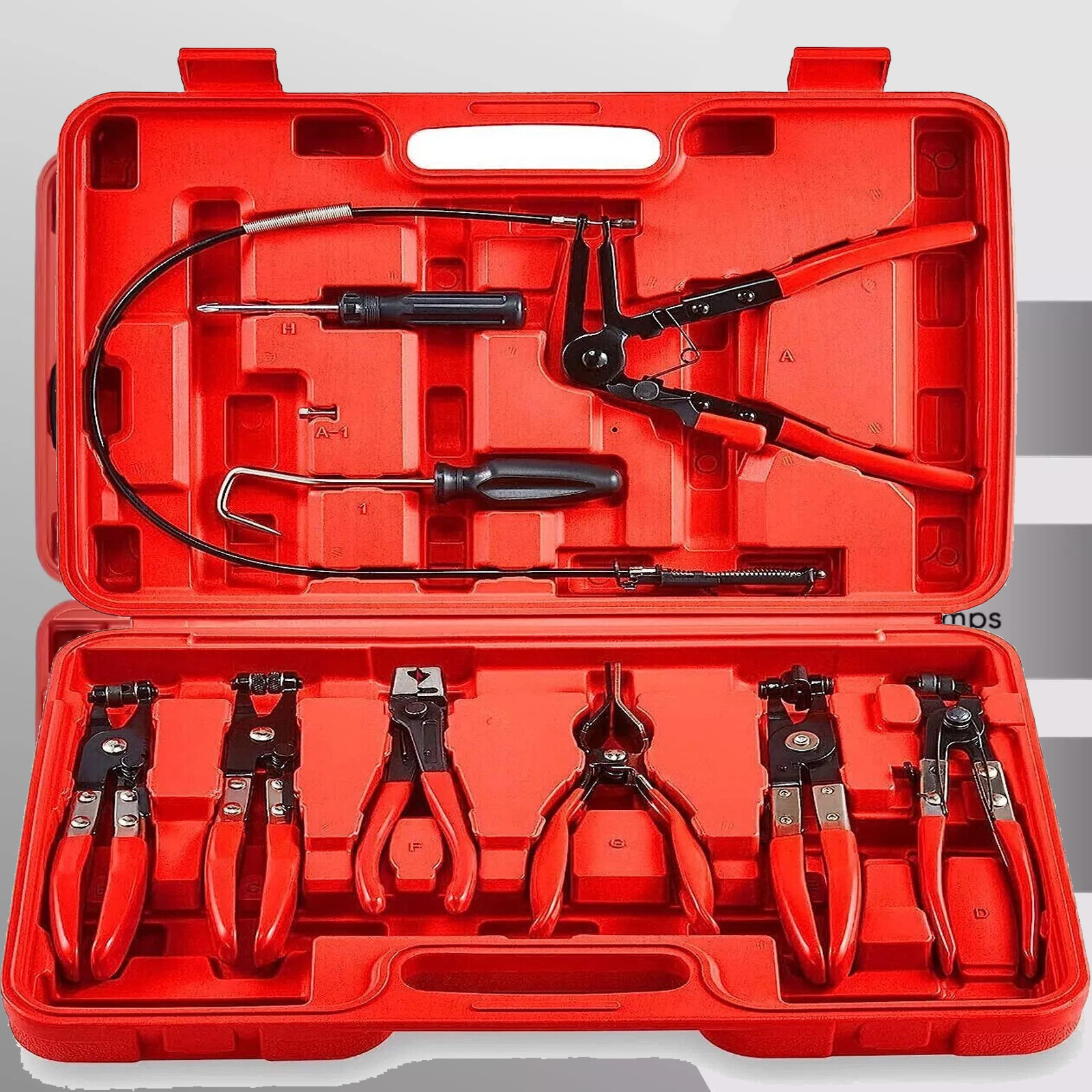Hose Clamp Clip Remover Pliers Wire Long Reach Kit Fuel Oil Water Hose Tools US