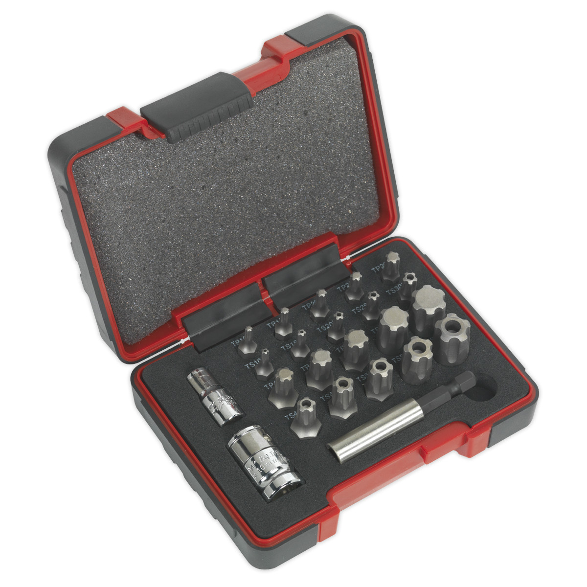 Sealey TRX-P & Security TRX-TS Bit Set 23 Pieces 1/4″ & 3/8″ Square Drive AK6226