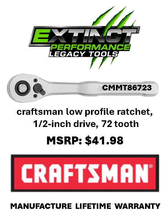 craftsman low profile ratchet, 1/2-inch drive, 72 tooth (CMMT86723)