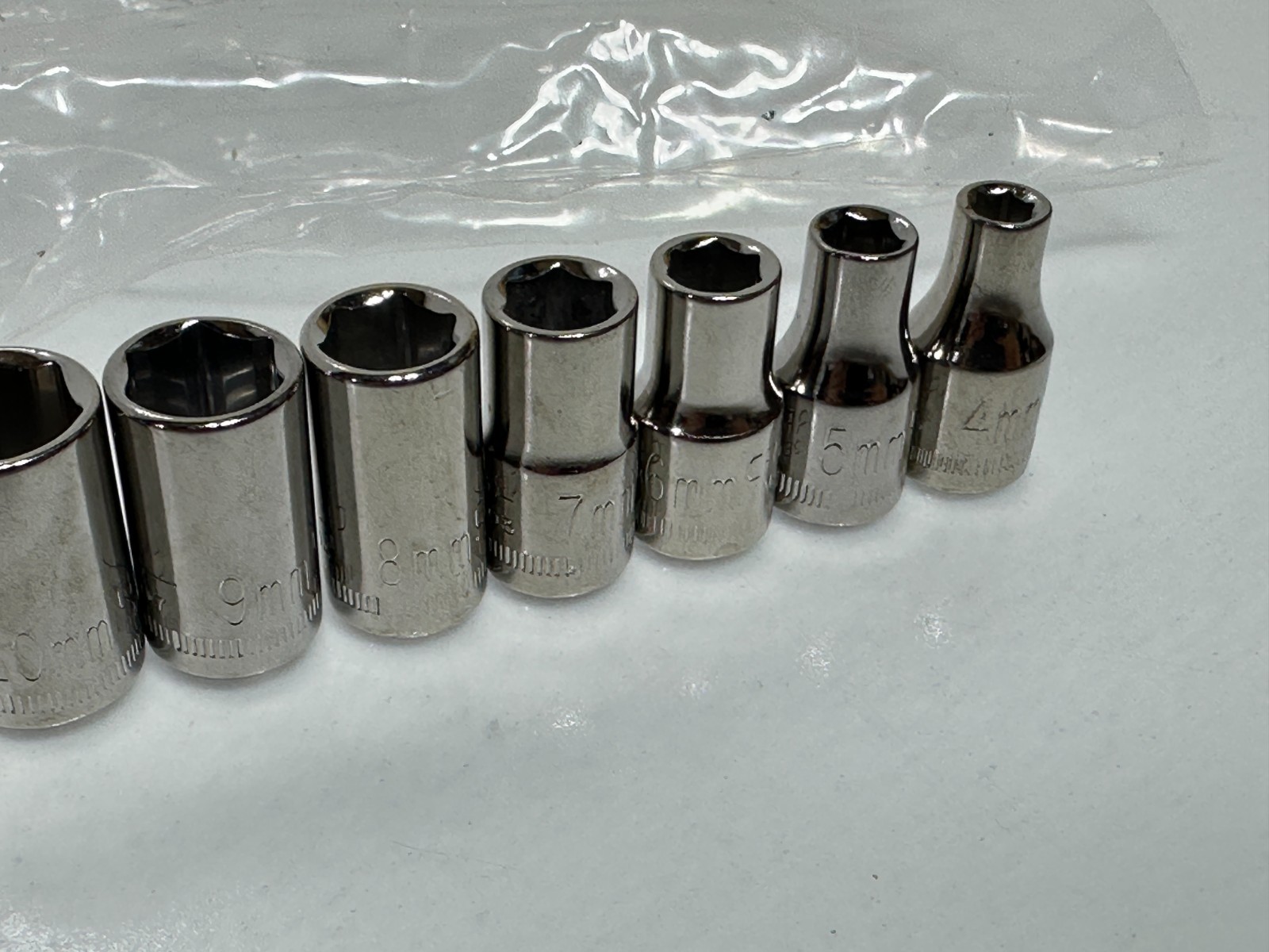 🇺🇸 Craftsman Tools USA G 9pc Metric 4mm-12mm Shallow Socket Set 1/4″ Drive NOS