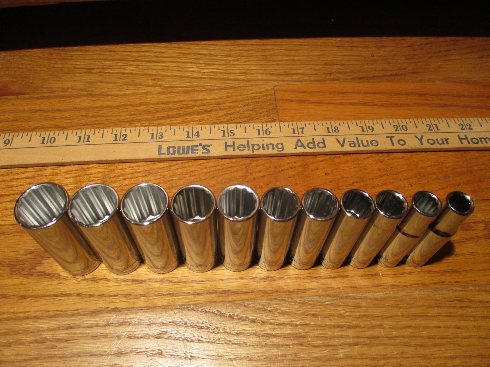 CRAFTSMAN 3/8” Drive 11 Piece Deep Socket Set Metric To 9mm-19mm 12pt