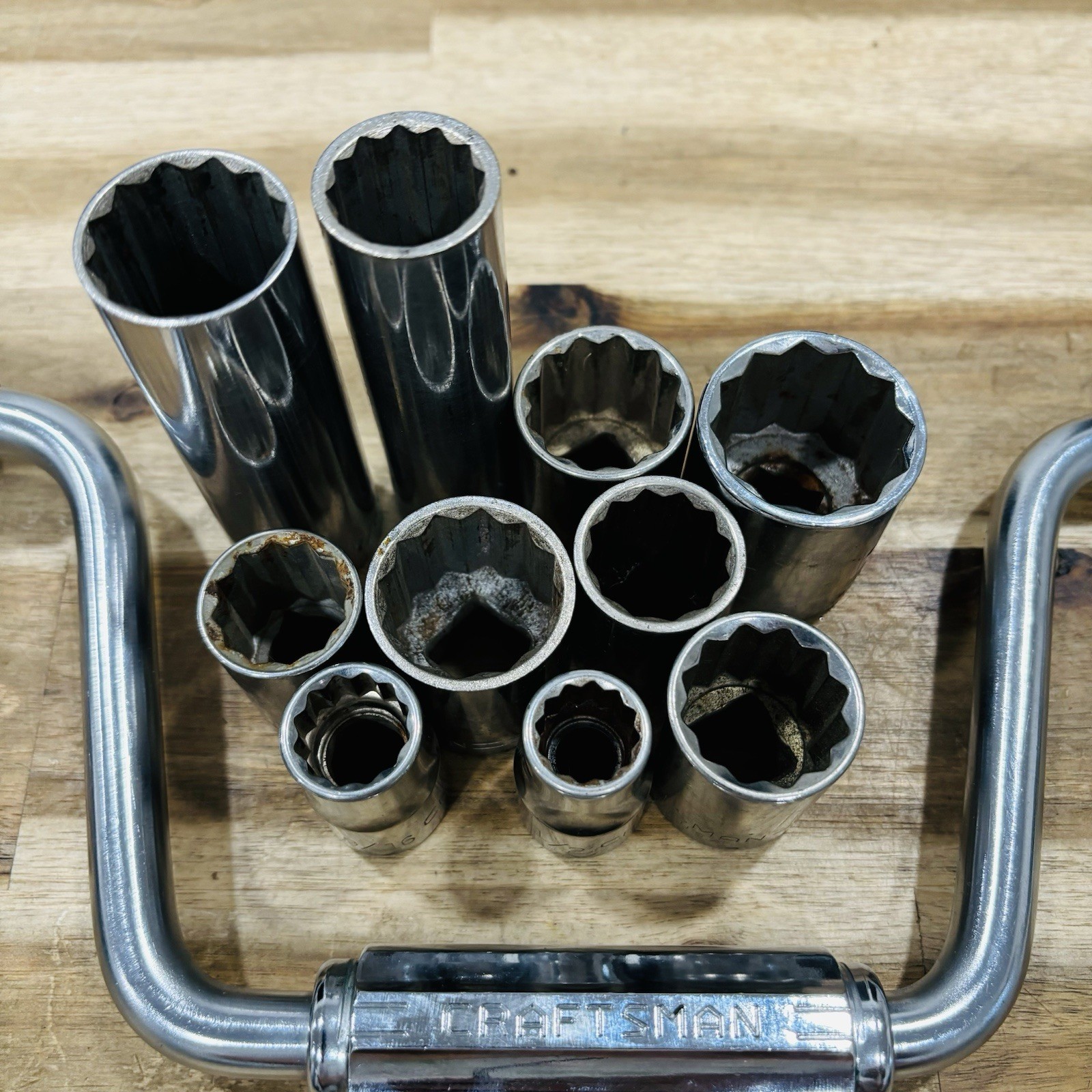Craftsman Socket Set Deep 1/4” 3/8” 1/2” Assorted Speed Wrench Mechanic Vtg
