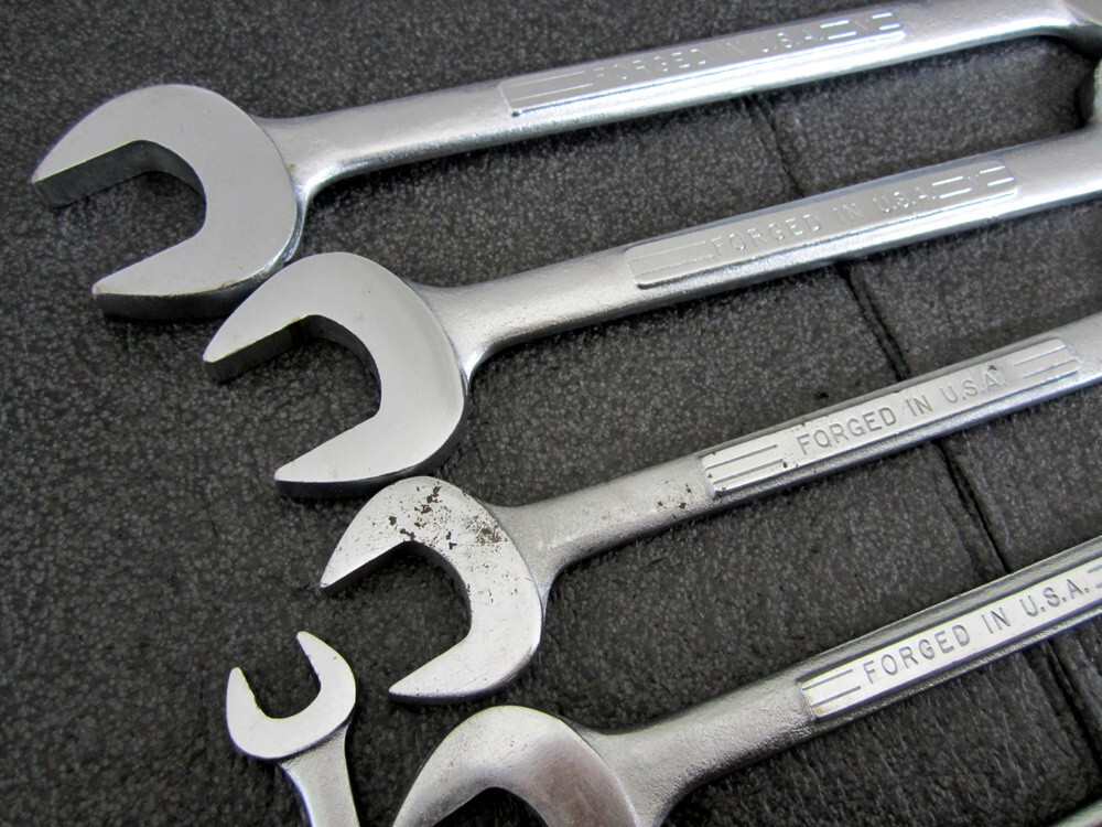Vintage Craftsman 8pc SAE Open End Wrench Set 3/8″ to 1-1/8″ Made in USA
