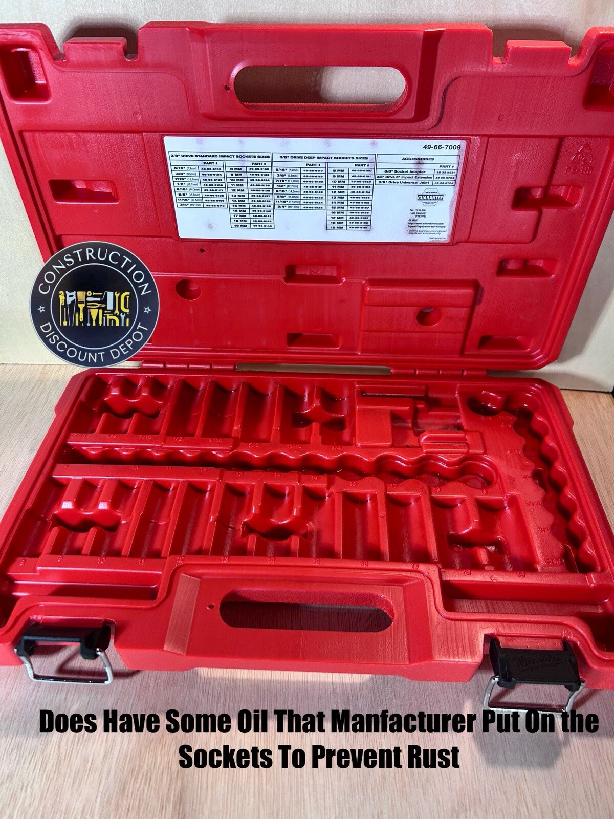 Milwaukee 49-66-7009 3/8″ Impact Socket Set SAE Metric 43pc – Empty Case