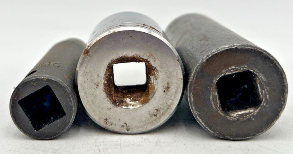 (8) SNAP ON SOCKETS 3/4″ SWIVEL, 1-1/4″, 5/8, 7/8″, 15/16″, 3/4″, 9/16″, N4046A