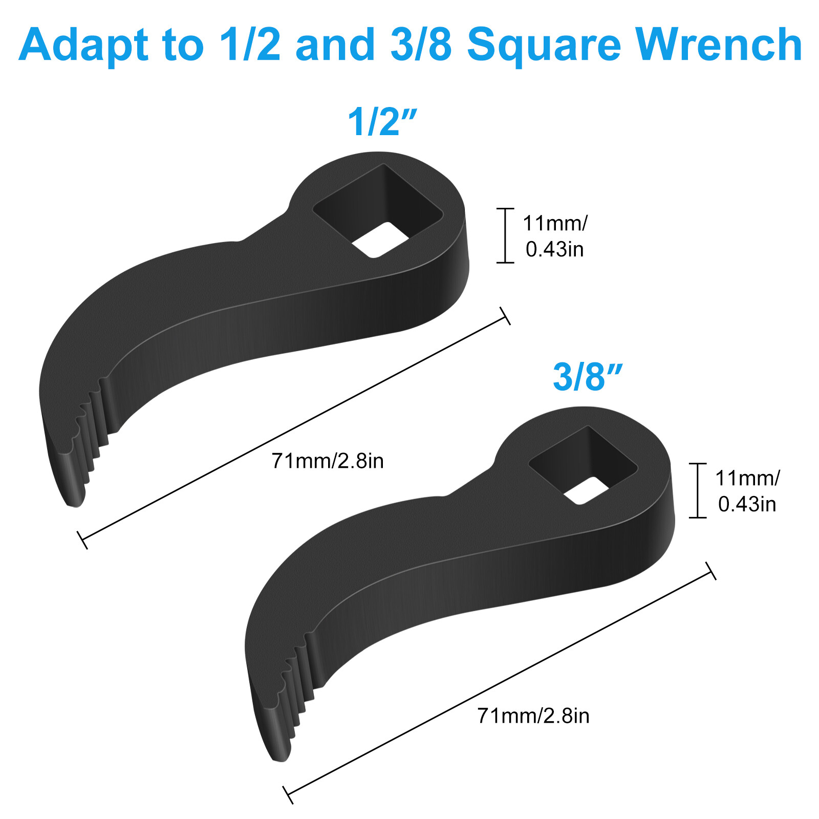 Pry Bar Wrench Adapter Head 1/2″ 3/8″ Drive Crowbar Adapter Ratchet Tool