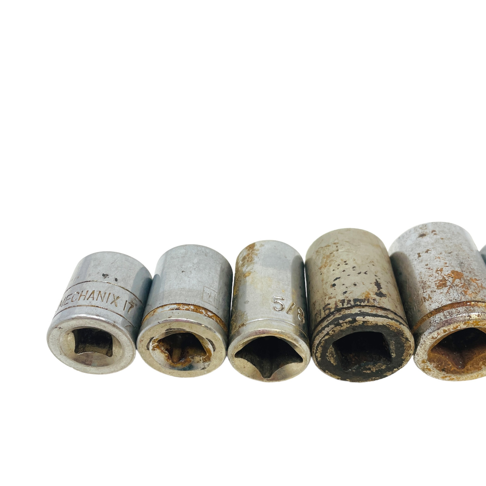 8 Pcs Assorted 3/4 in, 7/8 in, 5/8 in, 17 mm Chrome Vanadium Socket Set