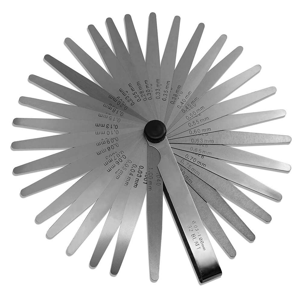 Dual Marked 32 Blade Feeler Gauge Set Stainless Steel 0 03 1mm 0 0010 04