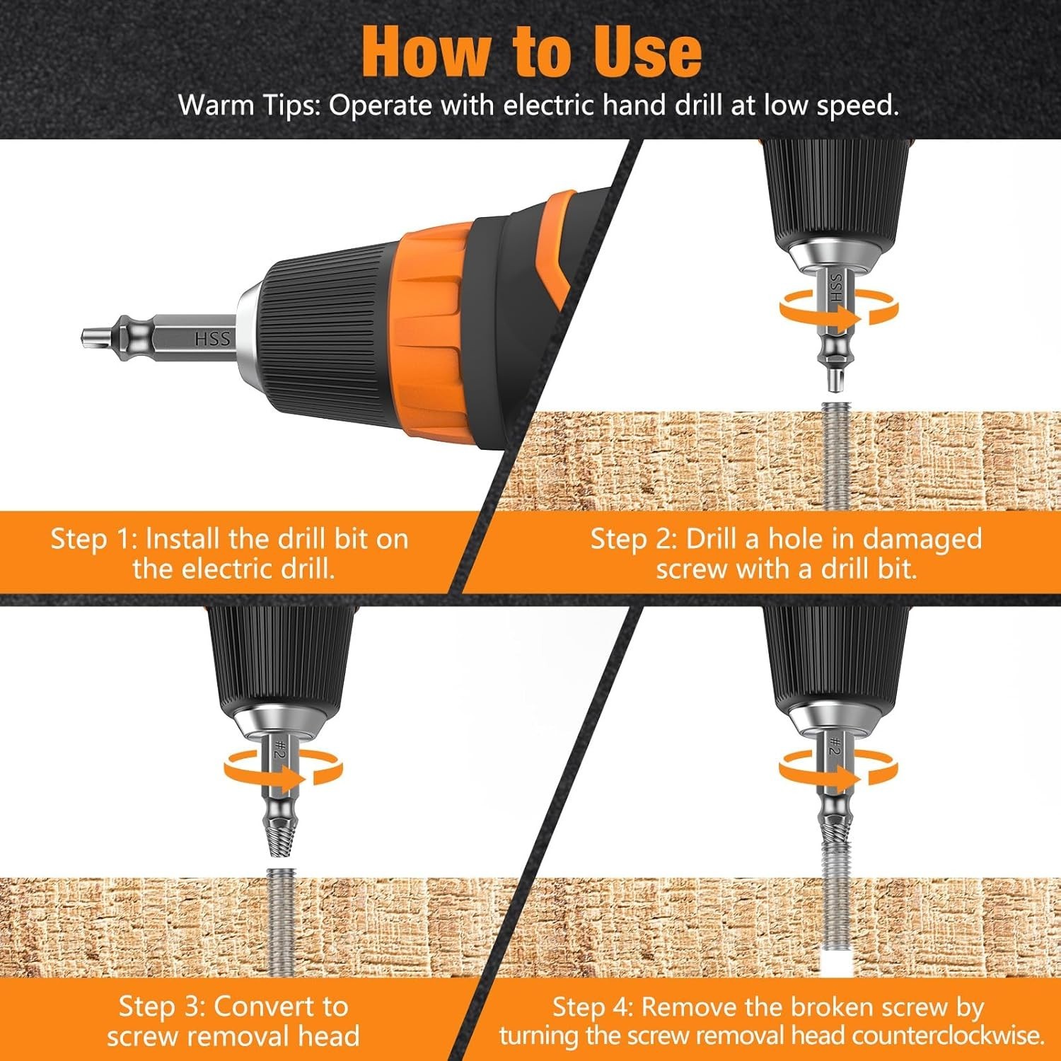 HSS 4341 Easy Out Screw Extractor Set – Perfect for DIY and Home Repairs