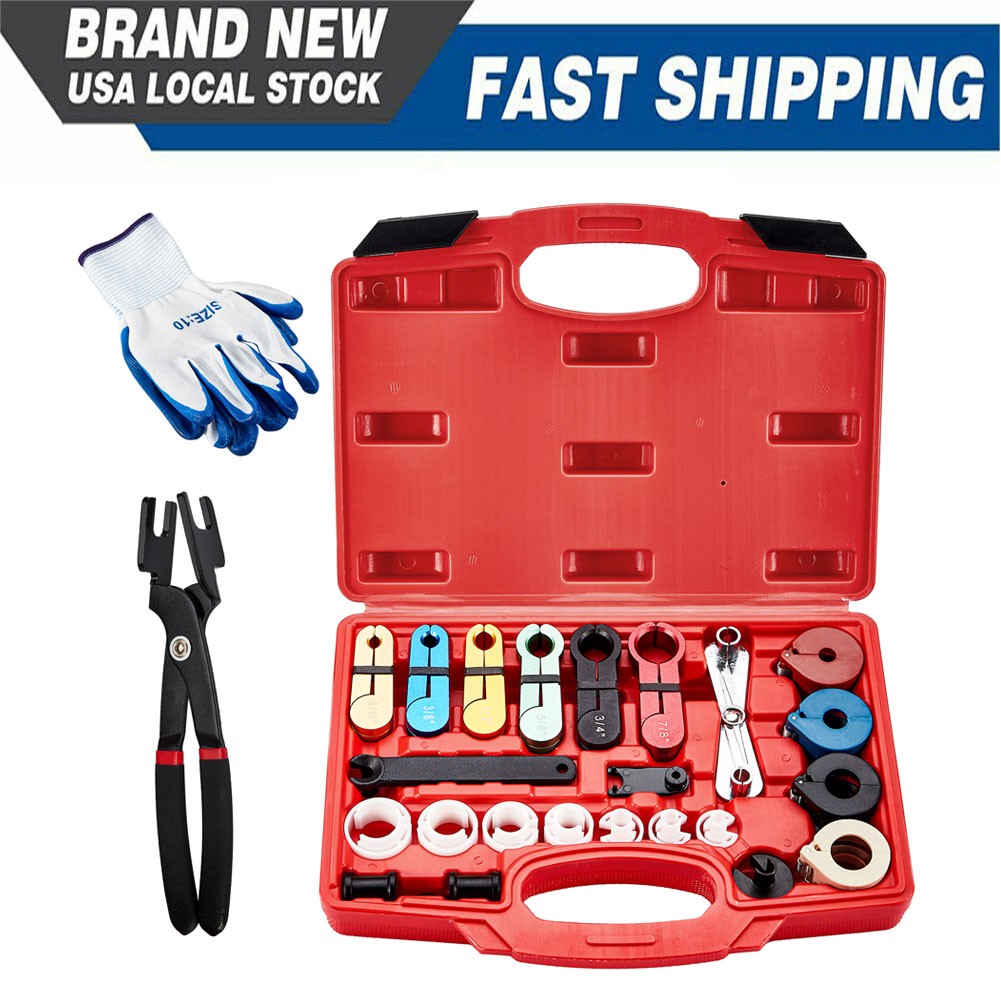 28Pcs Car Auto Air Conditioning Hose Fuel Pipe Line Disconnect A/C Tool Remover
