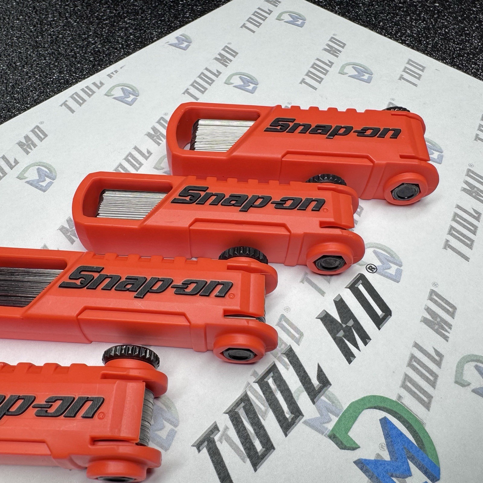Snap-on Tools USA NEW ORANGE 4pc Offset 45° & Straight Feeler Gauge Blade Sets