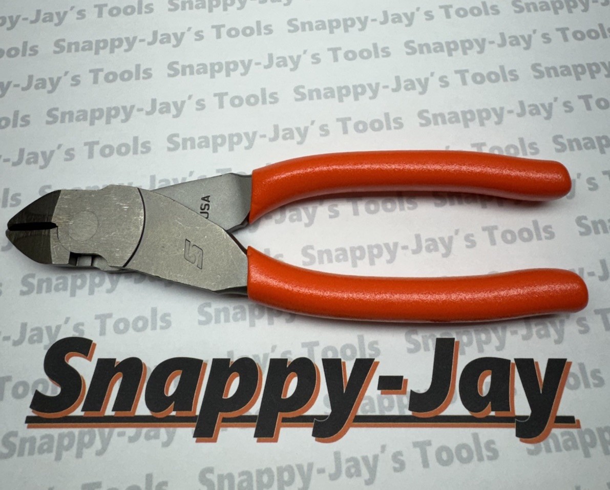Snap-On Tools USA NEW ORANGE Soft Grip 7″ VECTOR EDGE Diagonal Cutter 87ACFO