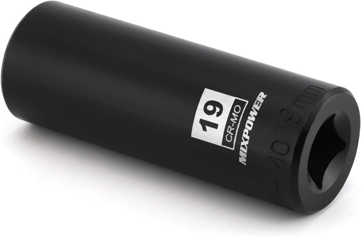 19mm 6-Point Deep Impact Socket – 1/2 Inch Drive, Impact Grade Strength
