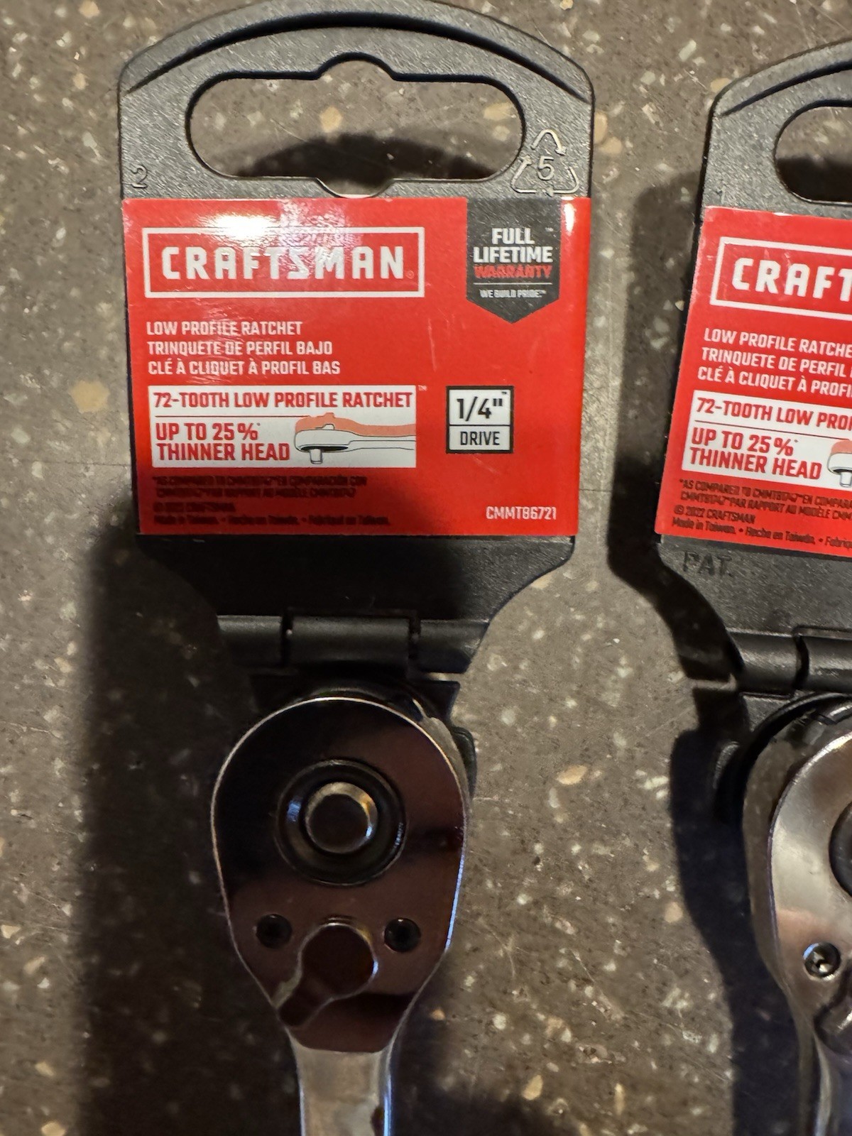 CRAFTSMAN 1/4-in Drive 72-Tooth Quick-Release Ratchet CMMT86721 Low-Profile NEW