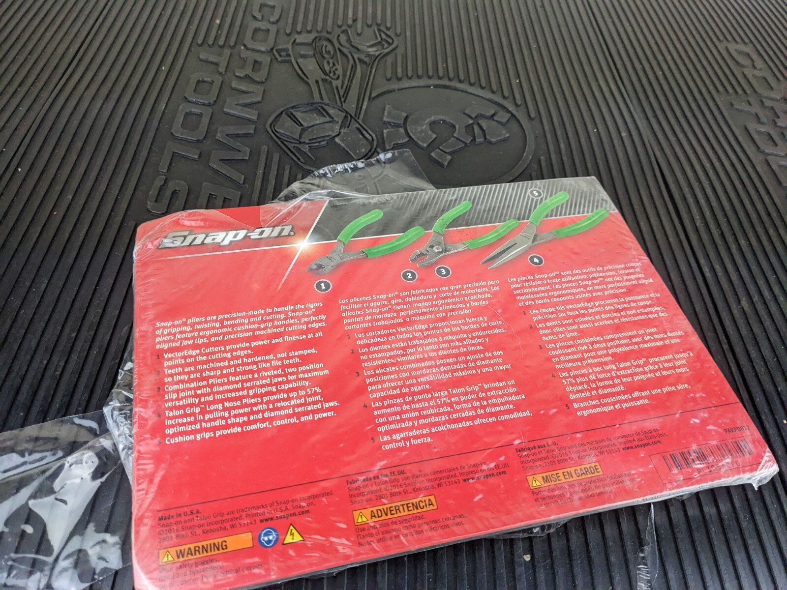 #ba856 Snap On Tray for GREEN PL305ACFG 3 Pc Plier Set 85acf, 95acf, 44acf