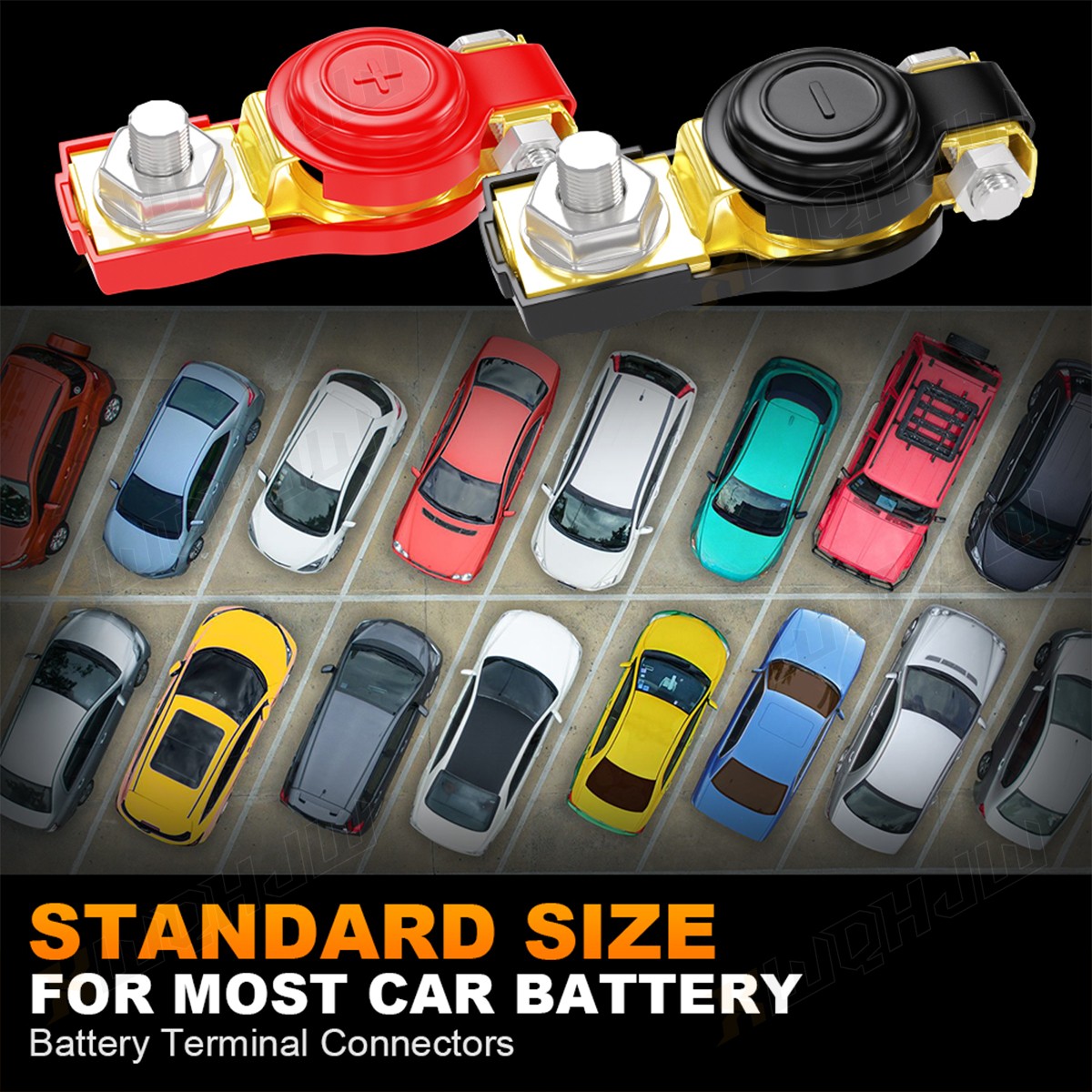 1Pair 12V Auto Cars Battery Terminal Clamp Clips Connector Positive Negative