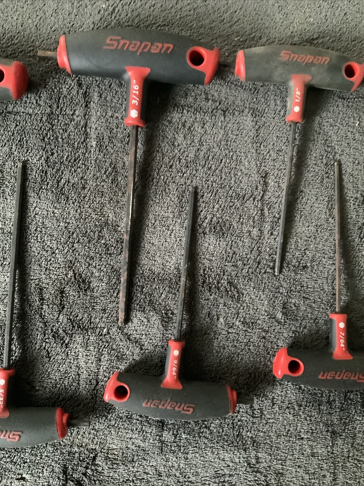 Snapon T-handle Hex Allen Set, 8pc, Red….…used….see Pics…