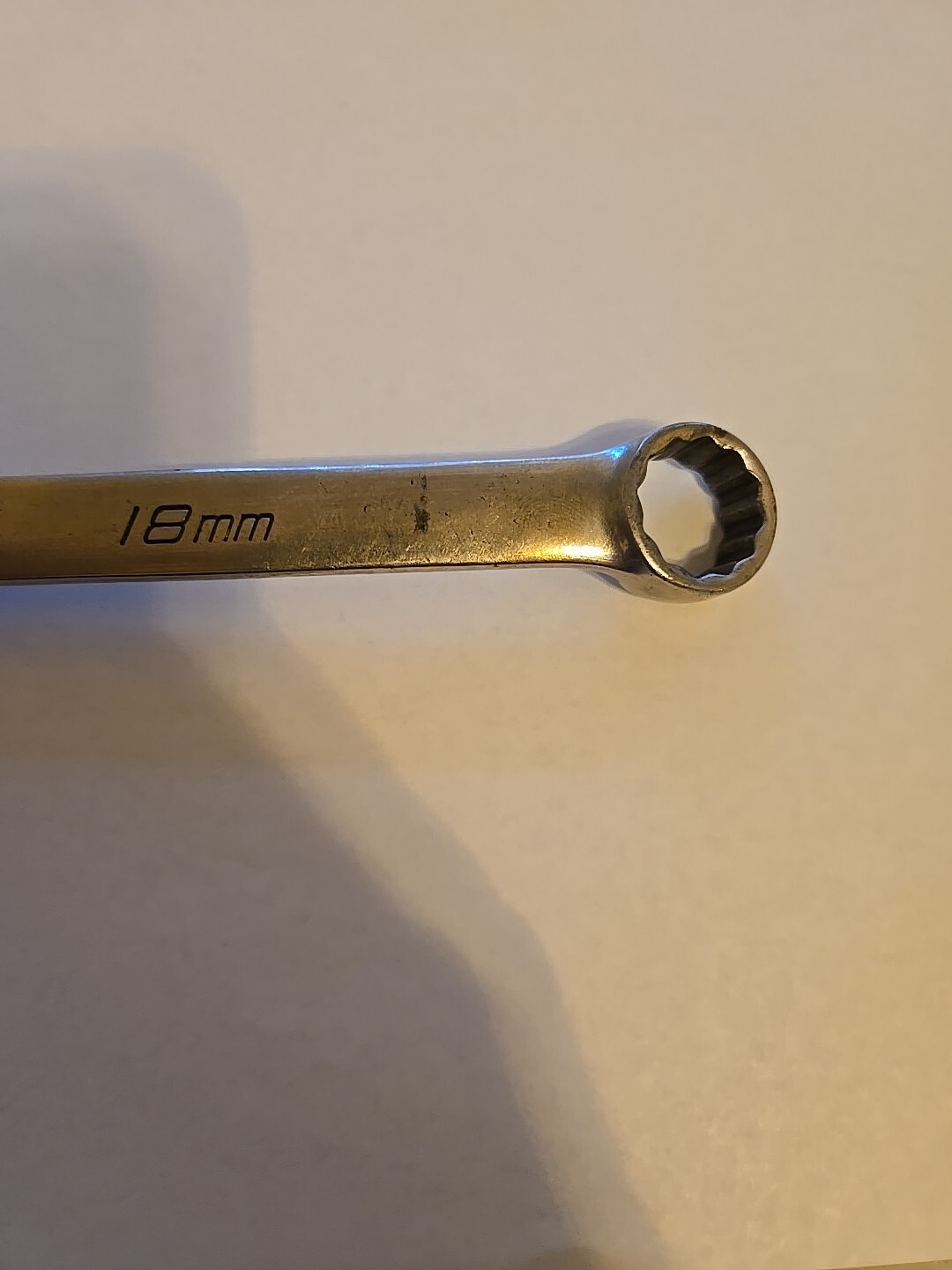 Snap On 18MM 12PT Long Chrome Combination Wrench OEXLM18B