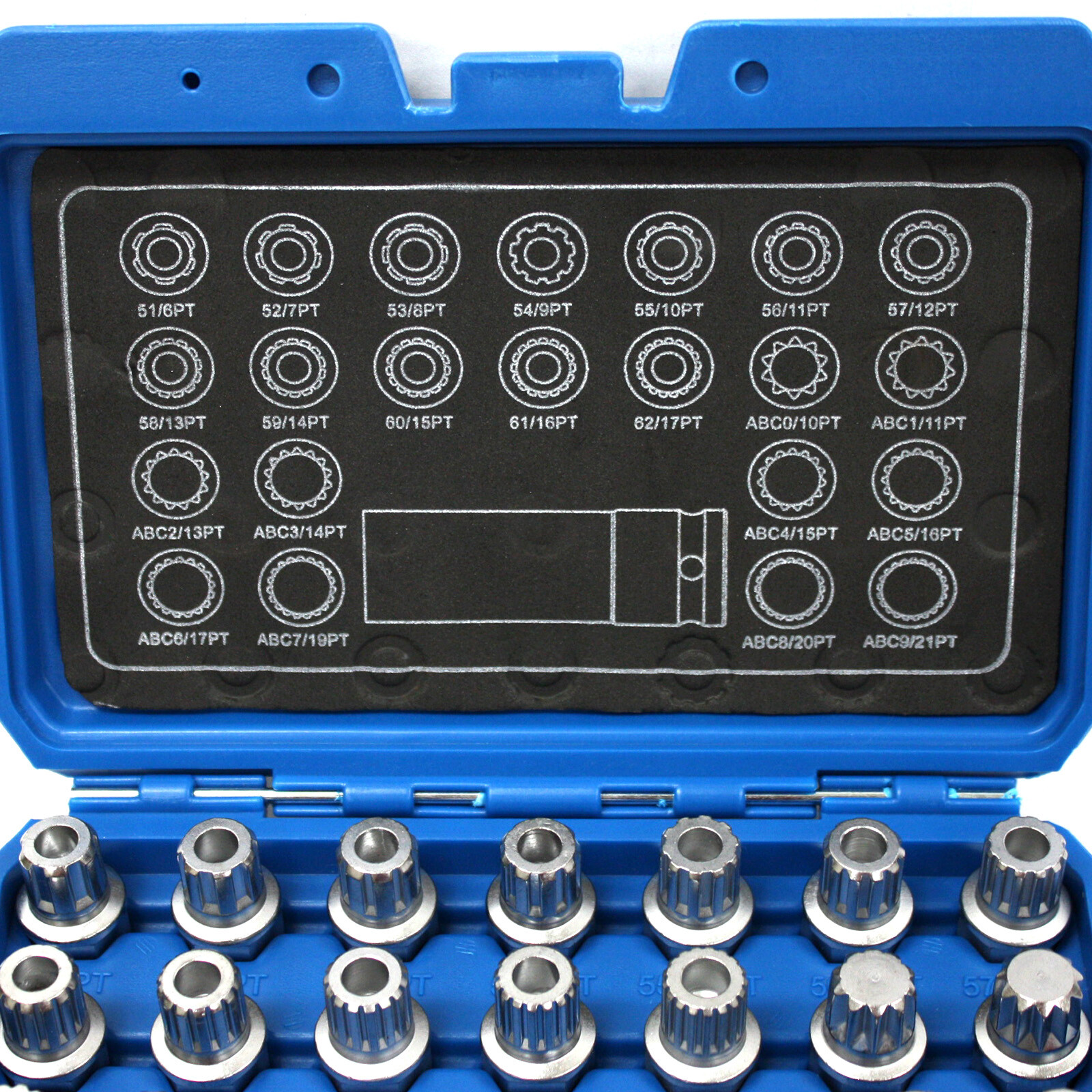 23 pc Wheel Locking Key Set Lug Nut Removal Tamper Proof Spline Bits for VW Audi