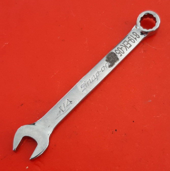 Snap-on 1/4″ 12Pt Point Midget Length Combination Wrench OXI8B ENGRAVED 123