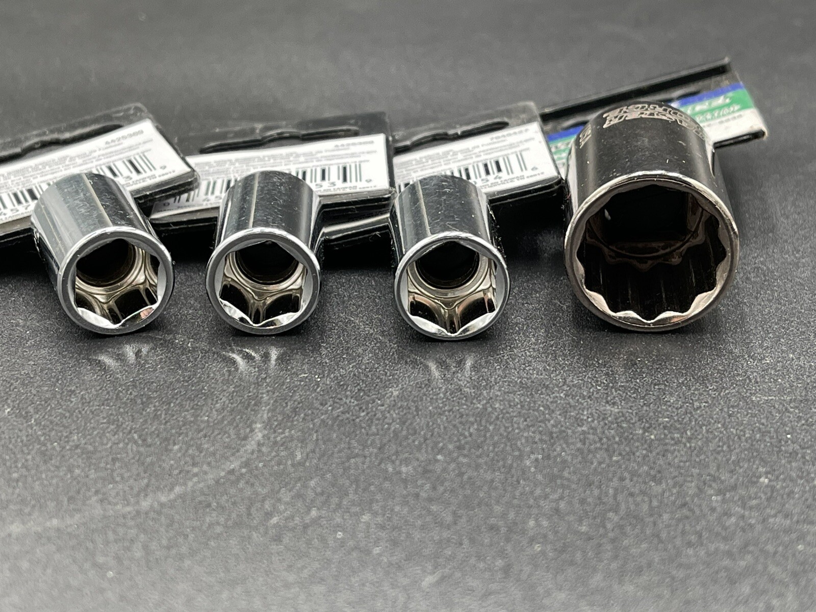 New Sockets, SAE And Metric, 6 Point, 3/8” And 1/2”Drive, 11 Pieces