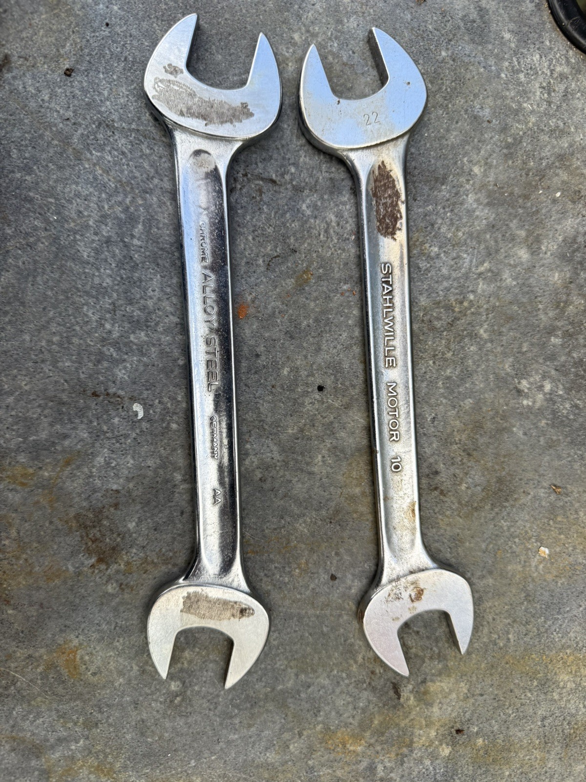 Stahlwille Tools Motor 10 GERMANY 22mm x 21mm Metric Double Open End Wrench