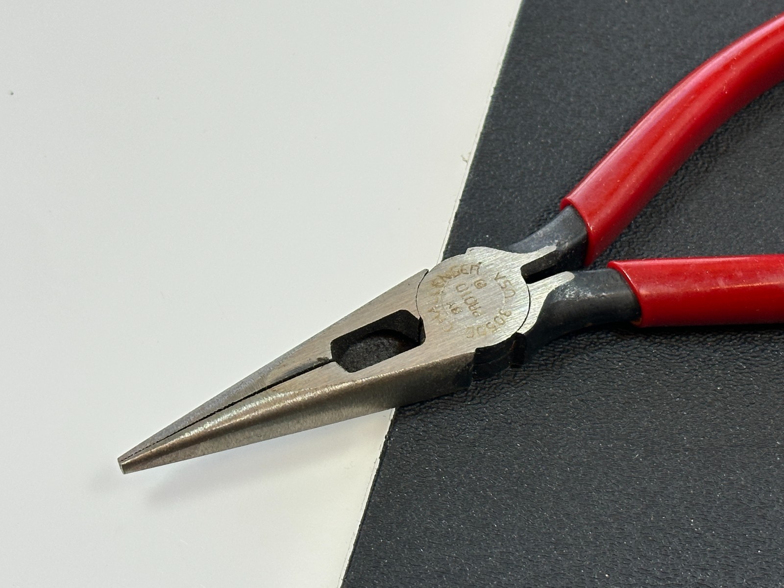 🇺🇸 CHALLENGER by Proto USA 3050G Needle Nose Pliers w/ Cutter, Red Grip, ~7″