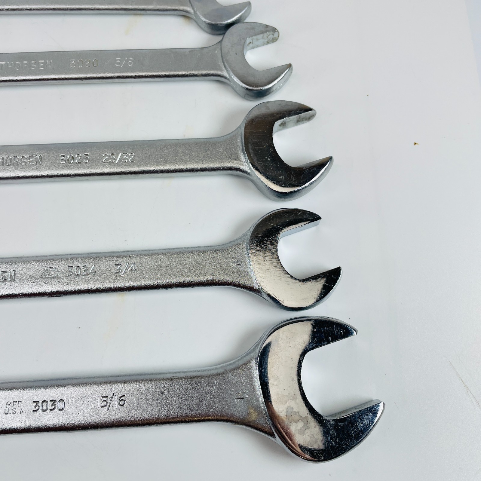 8 VTG Thorsen Double Open End Wrench Set 3/8″– 1″ USA Vintage Tools 3012-3030