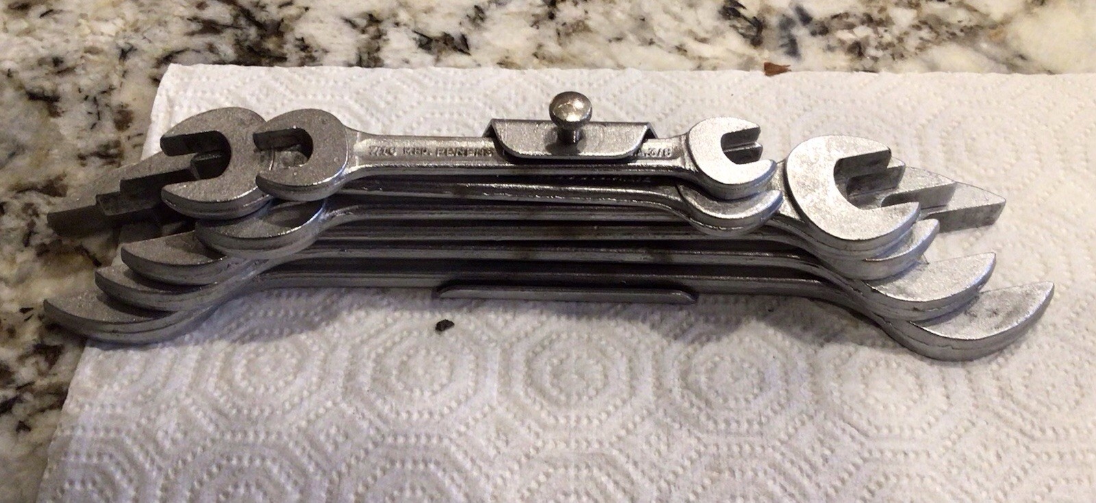 Lot of 6 Penens Corp Double Open End Wrench Tool Chicago In Holder