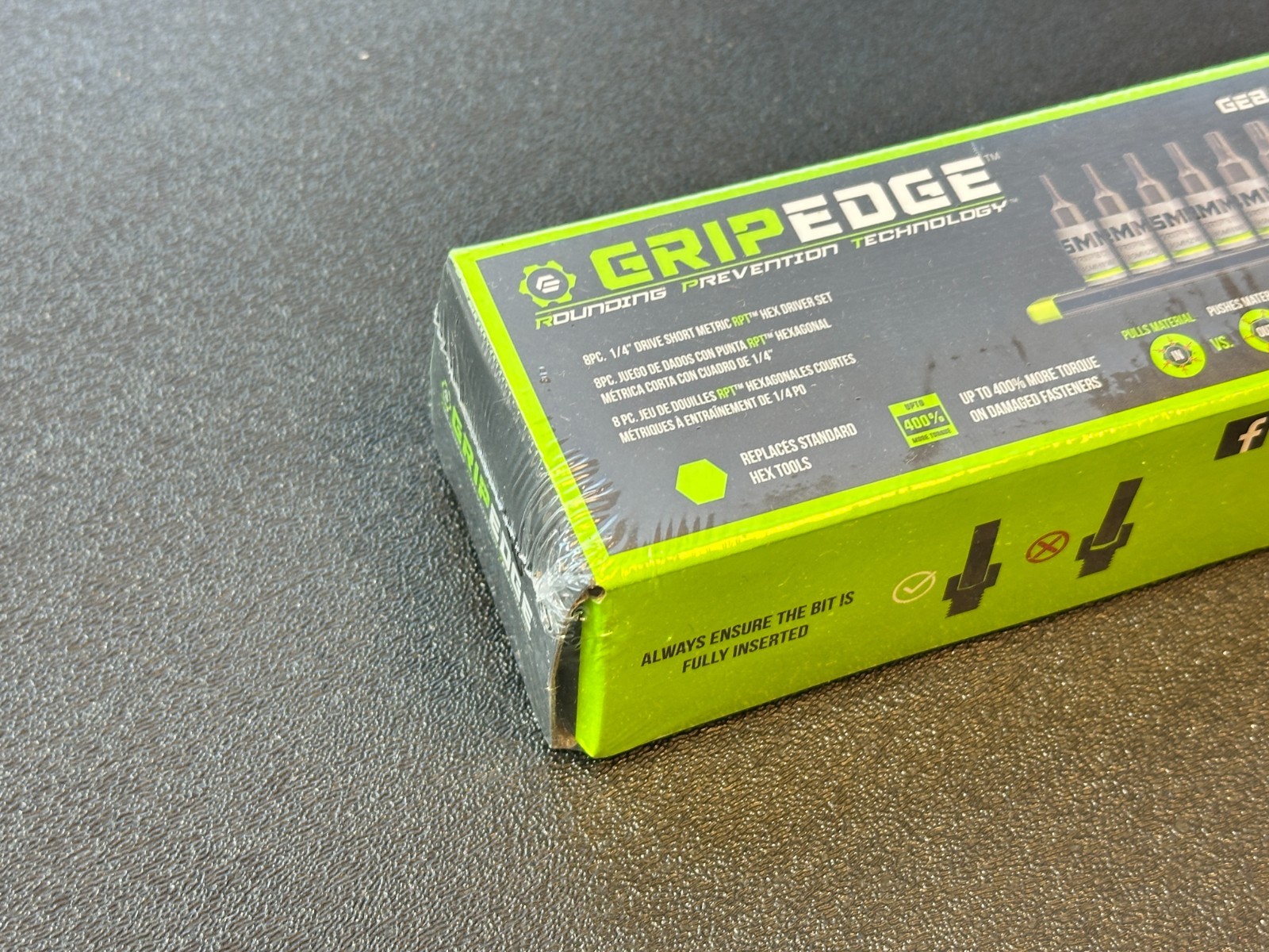 NEW GripEdge GE8ASMHSRPT 8pc 1/4″ Drive Metric RPT Hex Driver Set