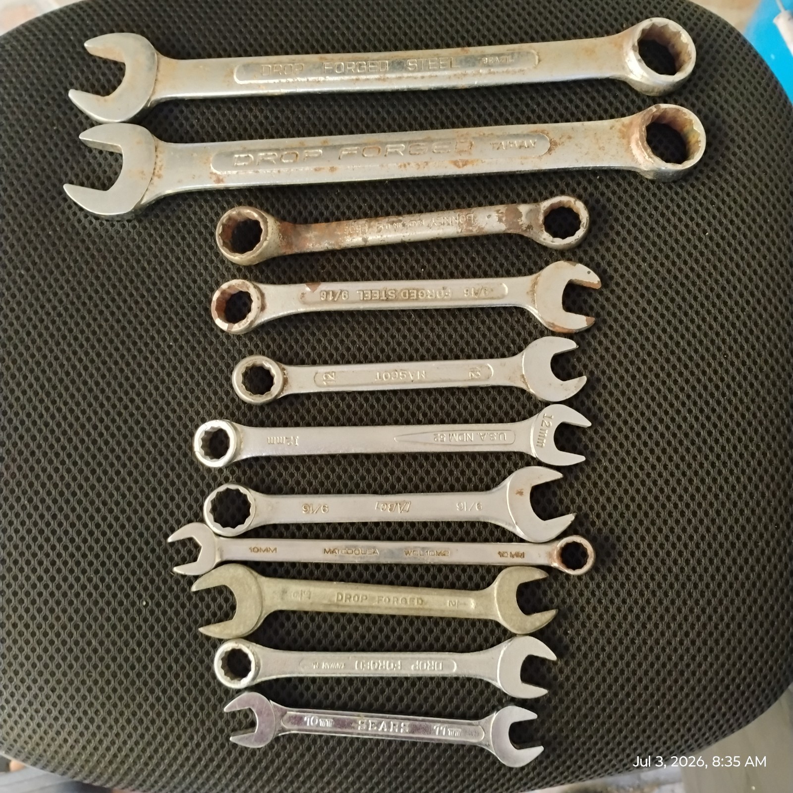 wrenches stainless steel open end asst. sizes